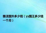 雅漾國外多少錢（yy國王多少錢一個(gè)月）