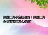 熱血江湖小寶掛設(shè)置（熱血江湖免費(fèi)寶寶掛怎么使用?）