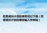 巨星成長計劃在哪里可以下載（巨星成長計劃在哪里輸入作弊碼）