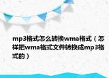 mp3格式怎么轉(zhuǎn)換wma格式（怎樣把wma格式文件轉(zhuǎn)換成mp3格式的）