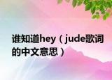 誰知道hey（jude歌詞的中文意思）