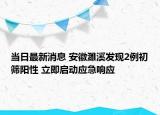 當(dāng)日最新消息 安徽濉溪發(fā)現(xiàn)2例初篩陽(yáng)性 立即啟動(dòng)應(yīng)急響應(yīng)