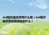 dnf提升絕殺技有什么用（dnf提升絕殺技任務技能是什么）