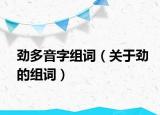 勁多音字組詞（關(guān)于勁的組詞）