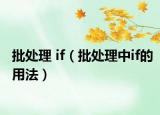 批處理 if（批處理中if的用法）