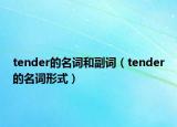 tender的名詞和副詞（tender的名詞形式）