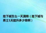 地下城怎么一天滿級（地下城與勇士1天能升多少級啊）