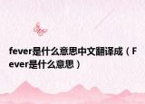 fever是什么意思中文翻譯成（Fever是什么意思）