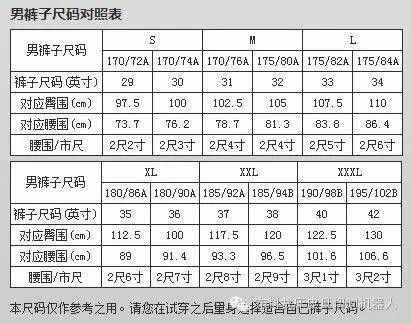 服裝尺碼對(duì)照表 衣服尺碼對(duì)照表大全