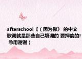 afterschool《（因?yàn)槟恪?的中文歌詞就是那些自己填詞的 要押韻的! 急用謝謝）