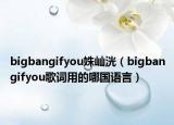 bigbangifyou姝屾洸（bigbangifyou歌詞用的哪國語言）