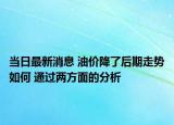 當(dāng)日最新消息 油價降了后期走勢如何 通過兩方面的分析