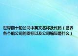 世界前十船公司中英文名稱及代碼（世界各個(gè)船公司的圖標(biāo)以及公司縮寫是什么）