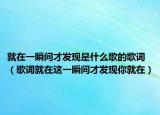 就在一瞬間才發(fā)現(xiàn)是什么歌的歌詞（歌詞就在這一瞬間才發(fā)現(xiàn)你就在）