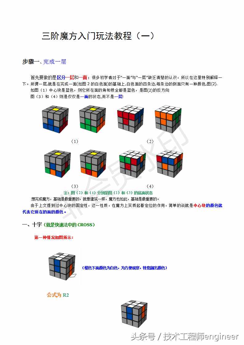 簡單易學(xué)的還原魔方的常用口訣公式及圖解