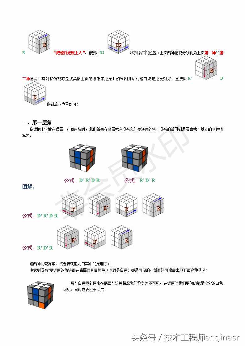 簡單易學(xué)的還原魔方的常用口訣公式及圖解