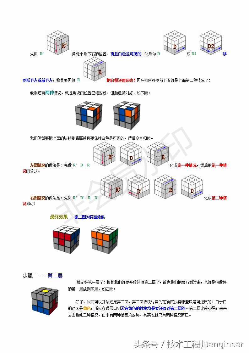 簡單易學(xué)的還原魔方的常用口訣公式及圖解