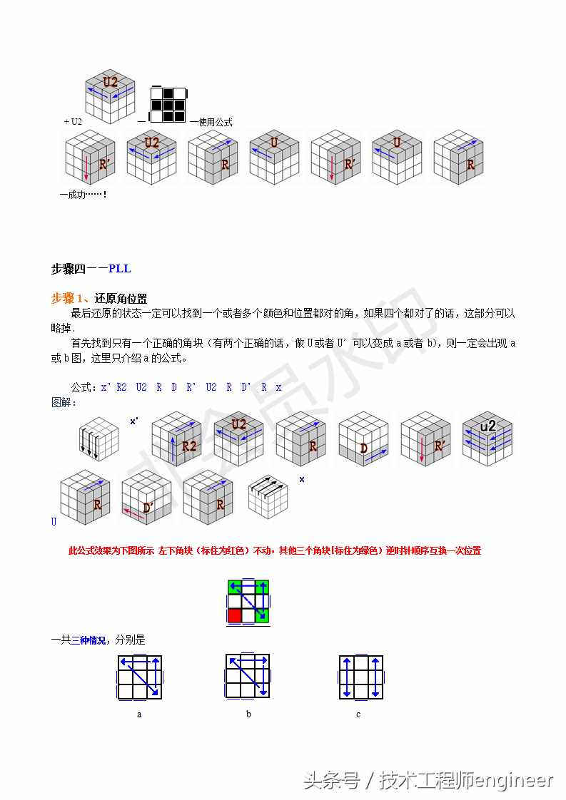 簡單易學(xué)的還原魔方的常用口訣公式及圖解