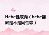 Hebe性取向（hebe到底是不是同性戀）