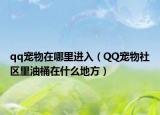 qq寵物在哪里進(jìn)入（QQ寵物社區(qū)里油桶在什么地方）