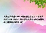 貝多芬奏鳴曲op10.2第三樂(lè)章講解（《鋼琴奏鳴曲》OP.2 NO.1 第三樂(lè)章貝多芬 曲式分析結(jié)構(gòu) 分析報(bào)告相關(guān)介紹）