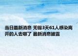 當日最新消息 無錫3天61人感染離開的人去哪了 最新消息披露