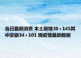 當日最新消息 本土新增38+145其中安徽34+101 揭疫情最新數(shù)據(jù)