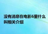 沒(méi)有消息在電影6里什么叫相關(guān)介紹