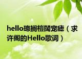 hello璁?dāng)R榿闊寵瘧（求許閣的Hello歌詞）