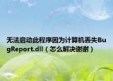 無法啟動此程序因為計算機丟失BugReport.dll（怎么解決謝謝）