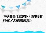 14決賽是什么意思?（賽事怎樣排位1\4決賽啥意思）