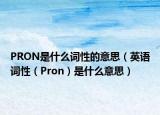 PRON是什么詞性的意思（英語(yǔ)詞性（Pron）是什么意思）