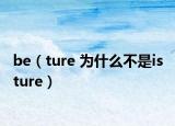 be（ture 為什么不是is ture）