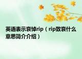 英語表示哀悼rip（rip致哀什么意思簡介介紹）