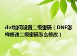 dnf如何設(shè)置二級密碼（DNF怎樣修改二級密碼怎么修改）