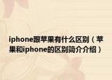 iphone跟蘋果有什么區(qū)別（蘋果和iphone的區(qū)別簡介介紹）