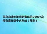 急急急請(qǐng)問(wèn)濟(jì)南到青島的D6007次停在青島哪個(gè)火車(chē)站（拜謝）