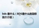 bds 是什么（BDS是什么的簡稱簡介介紹）