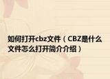 如何打開cbz文件（CBZ是什么文件怎么打開簡介介紹）