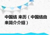 中國(guó)結(jié) 來(lái)歷（中國(guó)結(jié)由來(lái)簡(jiǎn)介介紹）