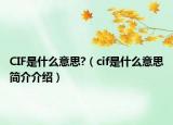 CIF是什么意思?（cif是什么意思簡介介紹）