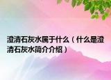 澄清石灰水屬于什么（什么是澄清石灰水簡(jiǎn)介介紹）