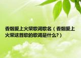 香煙愛上火柴歌詞歌名（香煙愛上火柴這首歌的歌詞是什么?）