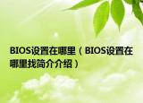 BIOS設(shè)置在哪里（BIOS設(shè)置在哪里找簡介介紹）