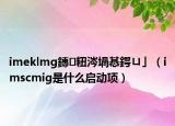 imeklmg鏄粈涔堝惎鍔ㄩ」（imscmig是什么啟動項）