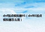 dnf加點模擬器95（dnf85加點模擬器怎么用）