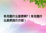 冬月是什么意思啊?（冬月是什么意思簡(jiǎn)介介紹）