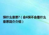 饃什么意思?（會6饃不會是什么意思簡介介紹）