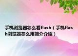 手機(jī)瀏覽器怎么看flash（手機(jī)flash瀏覽器怎么用簡(jiǎn)介介紹）