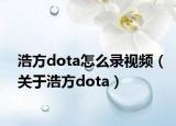 浩方dota怎么錄視頻（關(guān)于浩方dota）